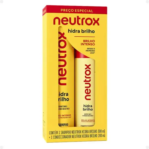 Kit Shampoo 300ml Condicionador 200ml Neutrox Hidra Brilho