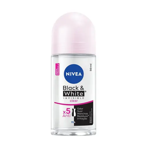 Desodorante Nivea Invisible B&W Clear Roll-On Fem 50ml
