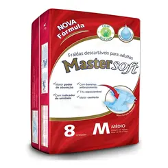 Fralda Geriátrica Mastersoft M Alta Absorção 8 Unidades
