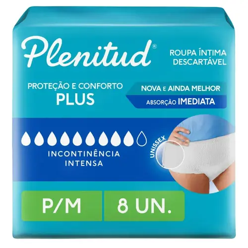 Fralda Geriátrica Plenitud Protect Plus P/M 8 Unidades