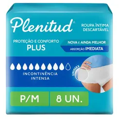 Fralda Geriátrica Plenitud Protect Plus P/M 8 Unidades