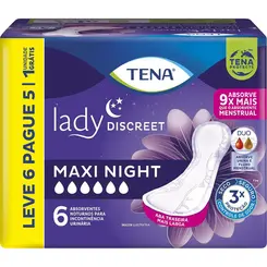 Absorvente Tena Lady Discreet Maxi Night 6 unidades