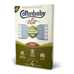 Hastes Flexíveis Ecológicas Cottonbaby 75 Unidades