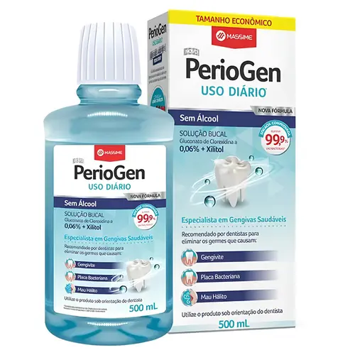Enxaguante Bucal Periogen Sem Álcool Uso Diário 500ml