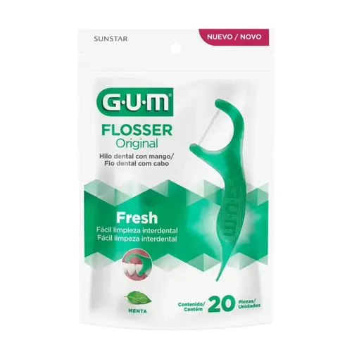 Fio Dental Flosser Gum Limpeza Completa 20 Unidades