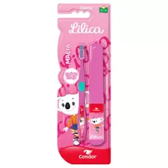 Escova Dental Condor Júnior Lilica Ripilica Macia com Estojo 1 unidade