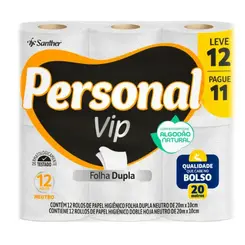 Papel Higiênico Personal Vip Rolo 20 Metros Leve 12 Pague 11