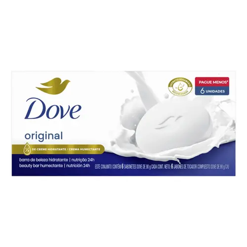 Kit Sabonete Dove Original Barra 90g com 6 Unidades