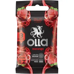 Preservativo Olla Morango 3 Unidades