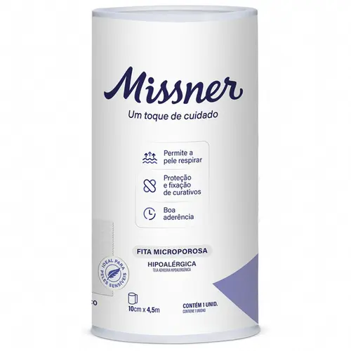 Fita Microporosa Missner Branca 10cm X 4.5m