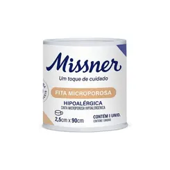 Fita Microporosa Missner Bege 2,5cm X 0,9m