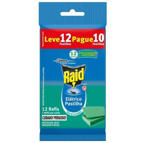 Refil Repelente Raid Elétrico 12 Pastilhas