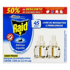Inseticida Raid Elétrico 45 Noites Refil 2 Un
