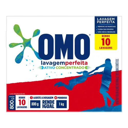 Sabão em Pó Omo Lavagem Perfeita caixa 800 g
