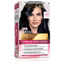 Kit Tintura Imédia Excellence L Oréal Preto Azulado 2.8