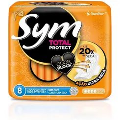 Absorvente Sym Proteção Seca com Abas 8 Unidades
