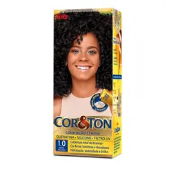 Tinta de Cabelo Permanente Cor&Ton Niely Preto Azulado  1.0
