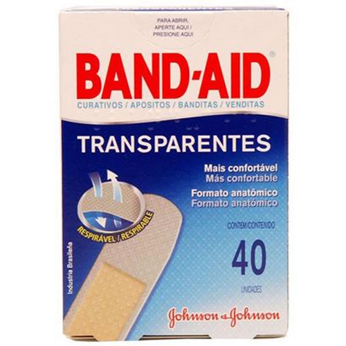Curativo Band Aid Transparente 40 Unidades - Curativo Band Aid Transparente 40  Unidades - JOHNSON & JOHNSON