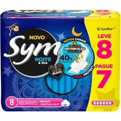 Absorvente Sym Noite e Dia Suave com Abas 8un
