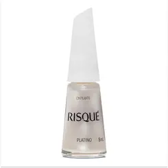 Esmalte Risqué Branco Cintilante Platino 8ml