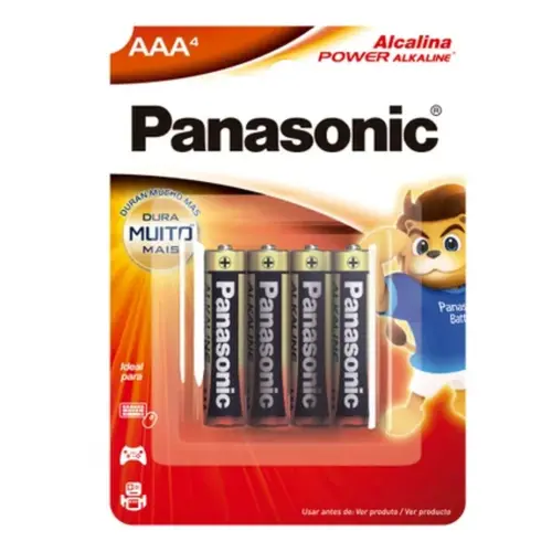 Pilha Panasonic Power Alcalina Aaa 4 Unidades