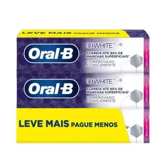 Creme Dental Oral-B 3D White Branqueamento 70g 3un