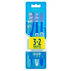 Escova de Dente Oral-B 123 Limpeza Brilhante Média 3un