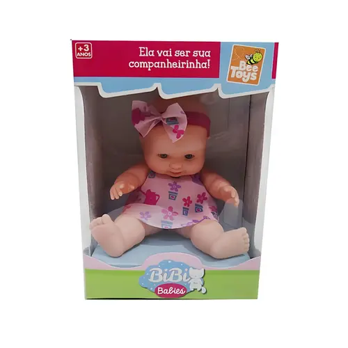 Boneca com Tiara e Laço Bibi Babies 1 unidade