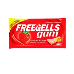 Chiclete Freegells Gum Morango Riclan 8g