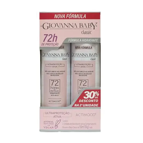 Kit Desodorante Aerosol Giovanna Baby Classic Com 2 Unidades 150ml Cada