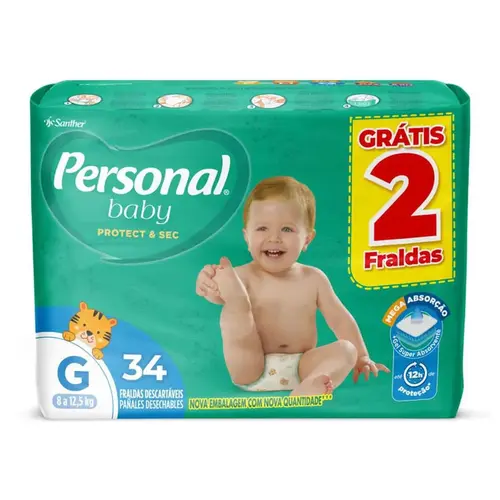 Fralda Personal Baby Protect & Sec G 34un