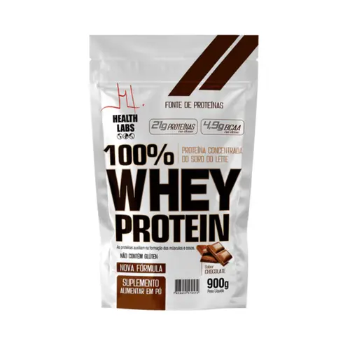 100% Whey Protein Pouch Health Labs Sabor Chocolate 900g