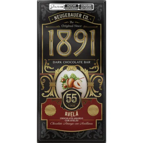 Chocolate Neugebauer 1891 55% Cacau com Avelã Barra 90g