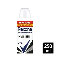 Desodorante Rexona Invisible Feminino Aerosol 72h 250ml