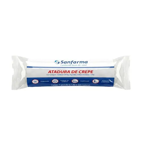 Atadura de Crepe Sanfarma 15cm x 1,80m 1un