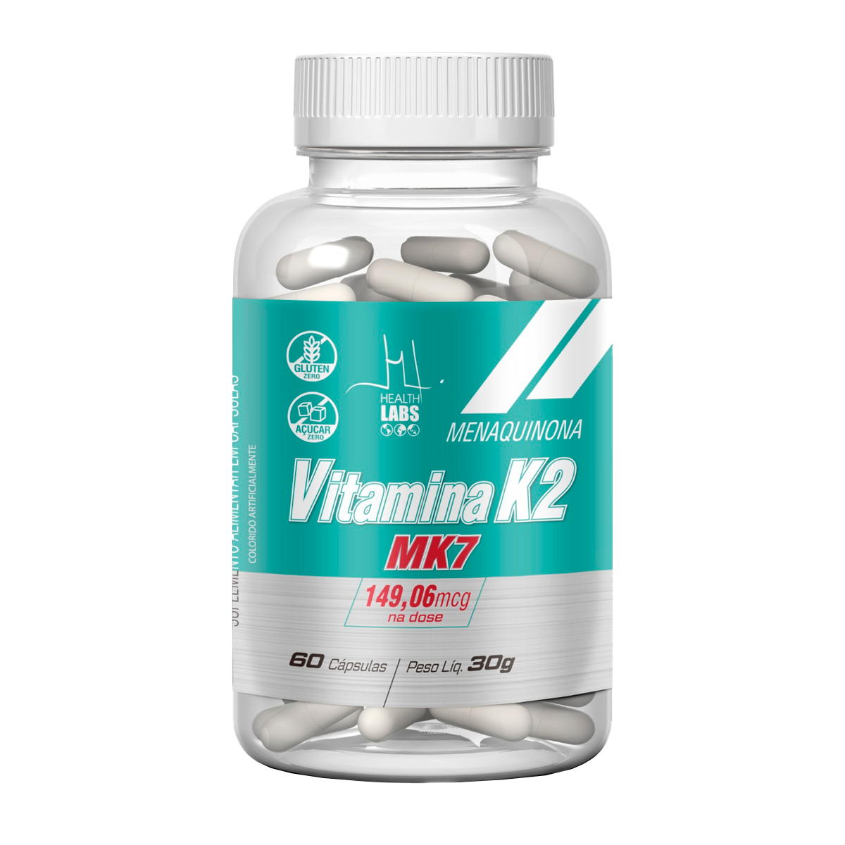 Vitamina K2 (MK7 149,06mcg) 60 Cápsulas Health Labs Vitamina K2