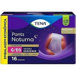 Roupa Íntima Descartável Tena Pants Noturna G/eg - 16 unidades