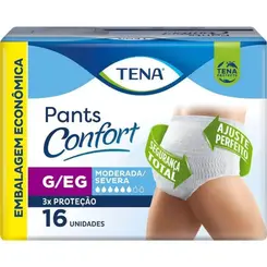 Roupa Íntima Descartável Tena Pants Confort G/EG 16 unidades