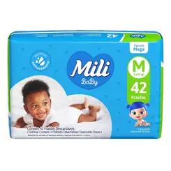 Fralda Infantil Mili Baby Mega Tamanho M c/ 42und