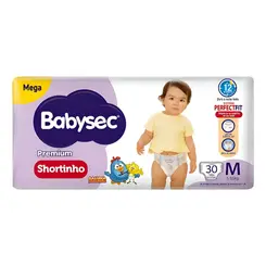 Fralda Babysec Galinha Pintadinha Shortinho Mega Tam M 30 unidades