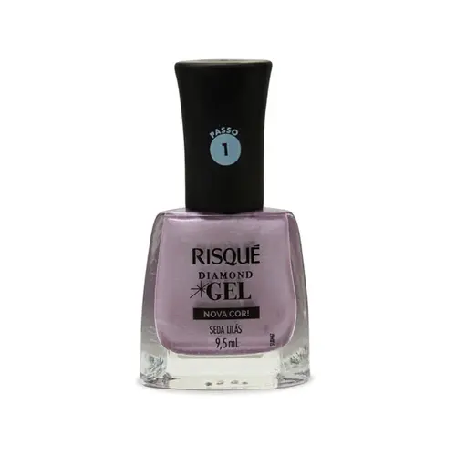 Esmalte Risqué Diamond Gel Seda Lilás Metálico 9,5ml