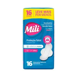Absorvente Mili Proteção Total Suave com Abas 16un
