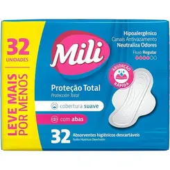 Absorvente Mili Proteção Total Suave com Abas 32un