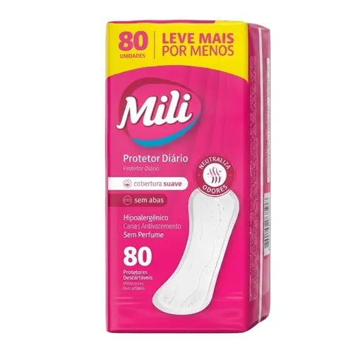 Absorvente Mili Protetor Diário S/Abas 80un