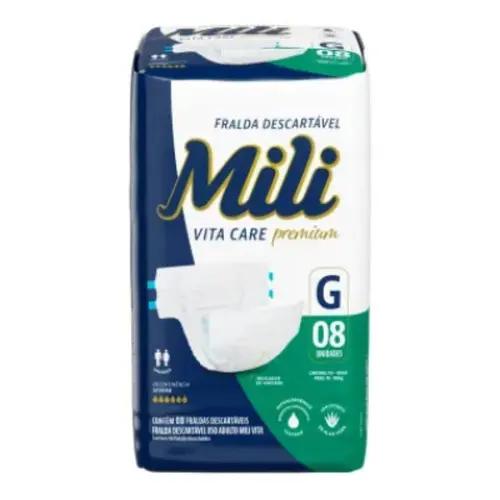 Fralda Geriátrica Mili Vita G 8 Unidades