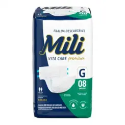 Fralda Geriátrica Mili Vita G 8 Unidades