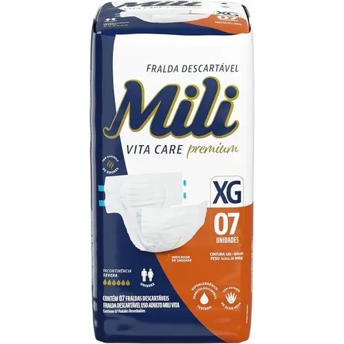 Fralda Geriátrica Mili Vita XG 7un