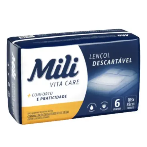 Lençol Adulto Absorvente Mili Vita c/ 6 und