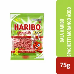 Bala  Vegana Haribo Spaghetti Morango 75g