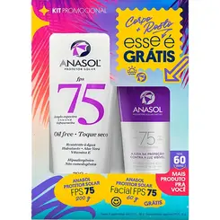 Kit Protetor Solar Anasol FPS75 Facial 60g + Corporal 200g